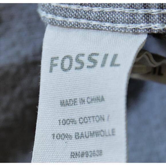 Fossil Men's Vintage-Fit Gray cotton button-down shirt size M - Picture 4 of 4